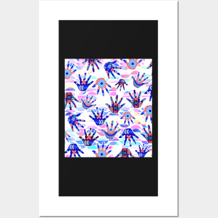 Colorful funky gloves Posters and Art